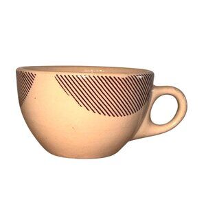 Vintage Tepco China Cream Ceramic Cup With Red Striped Pattern